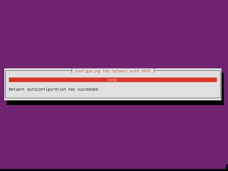 Configuring the network with DHCP.